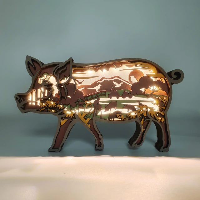 New Arrivals✨-Pig Wooden Carving Gift